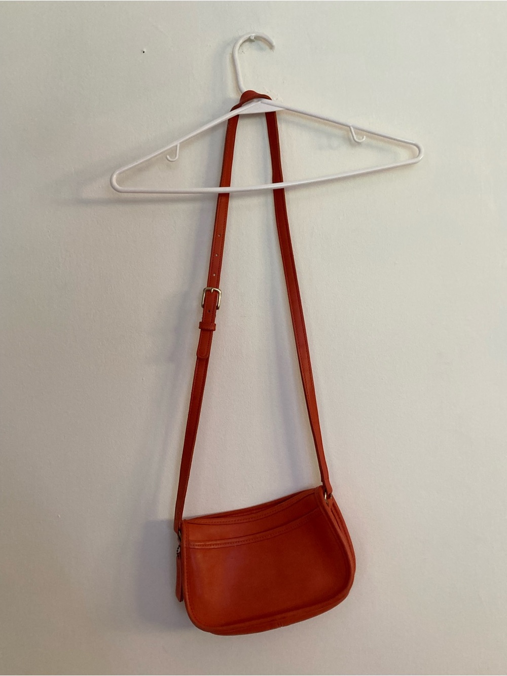 Coach Orange Leather Crossbody Wendie Bag